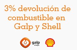 Devolución del 3% combustible en Galp y Shell