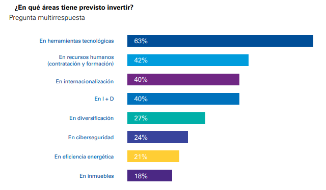 Áreas en las que está previsto invertir