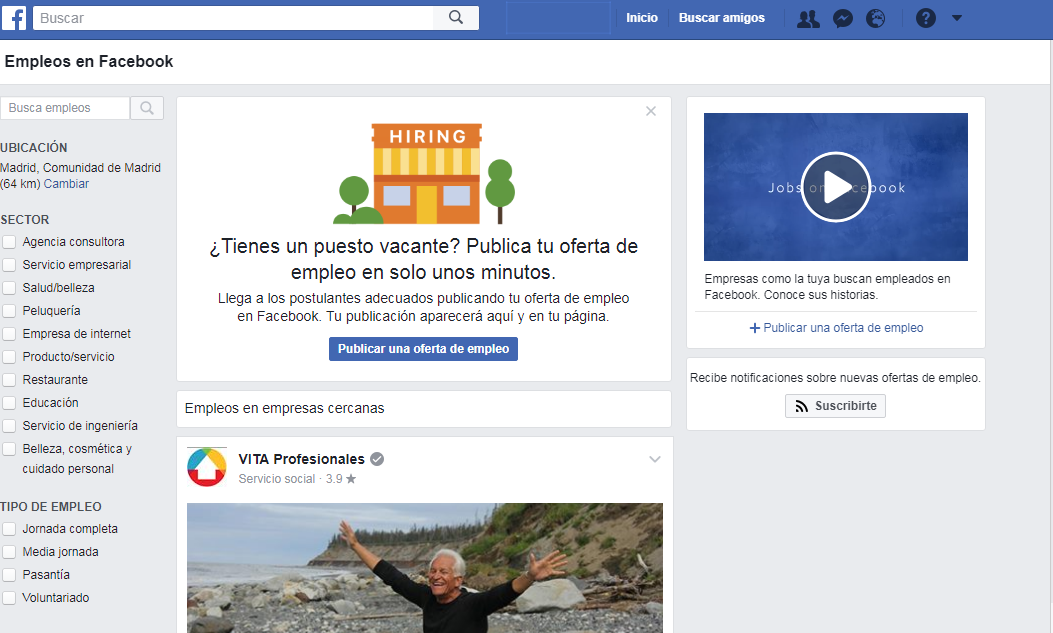 Empleos en Facebook