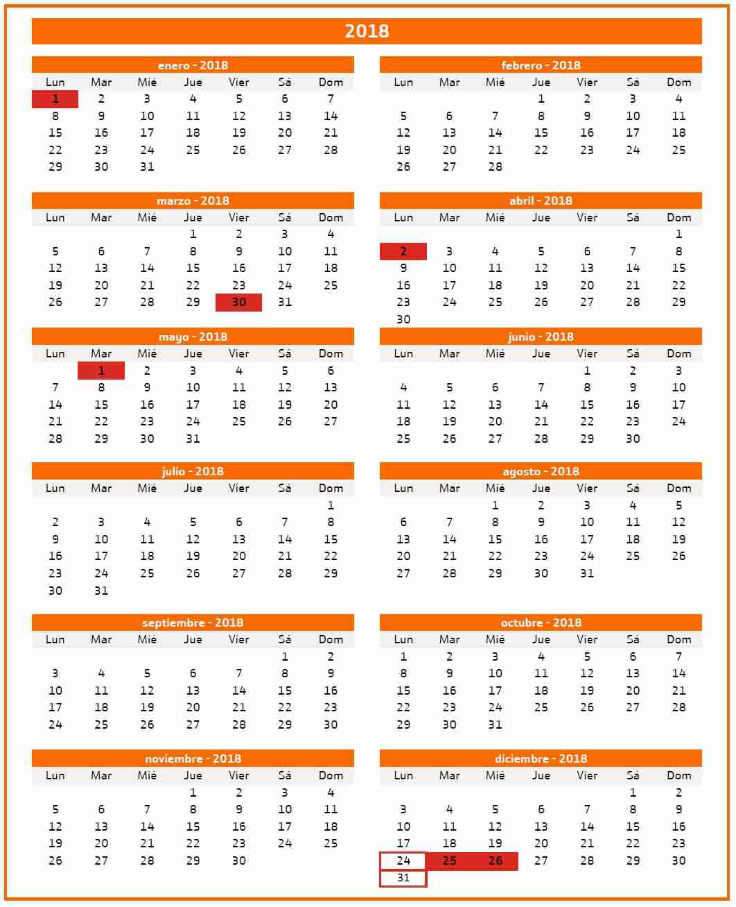 Calendario festivos bolsa española 2018 Calendario festivos bolsa española 2018