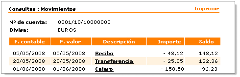 Desde la consulta de movimientos de su cuenta tendr� acceso a los recibos cargados y a los justificantes de ingresos.