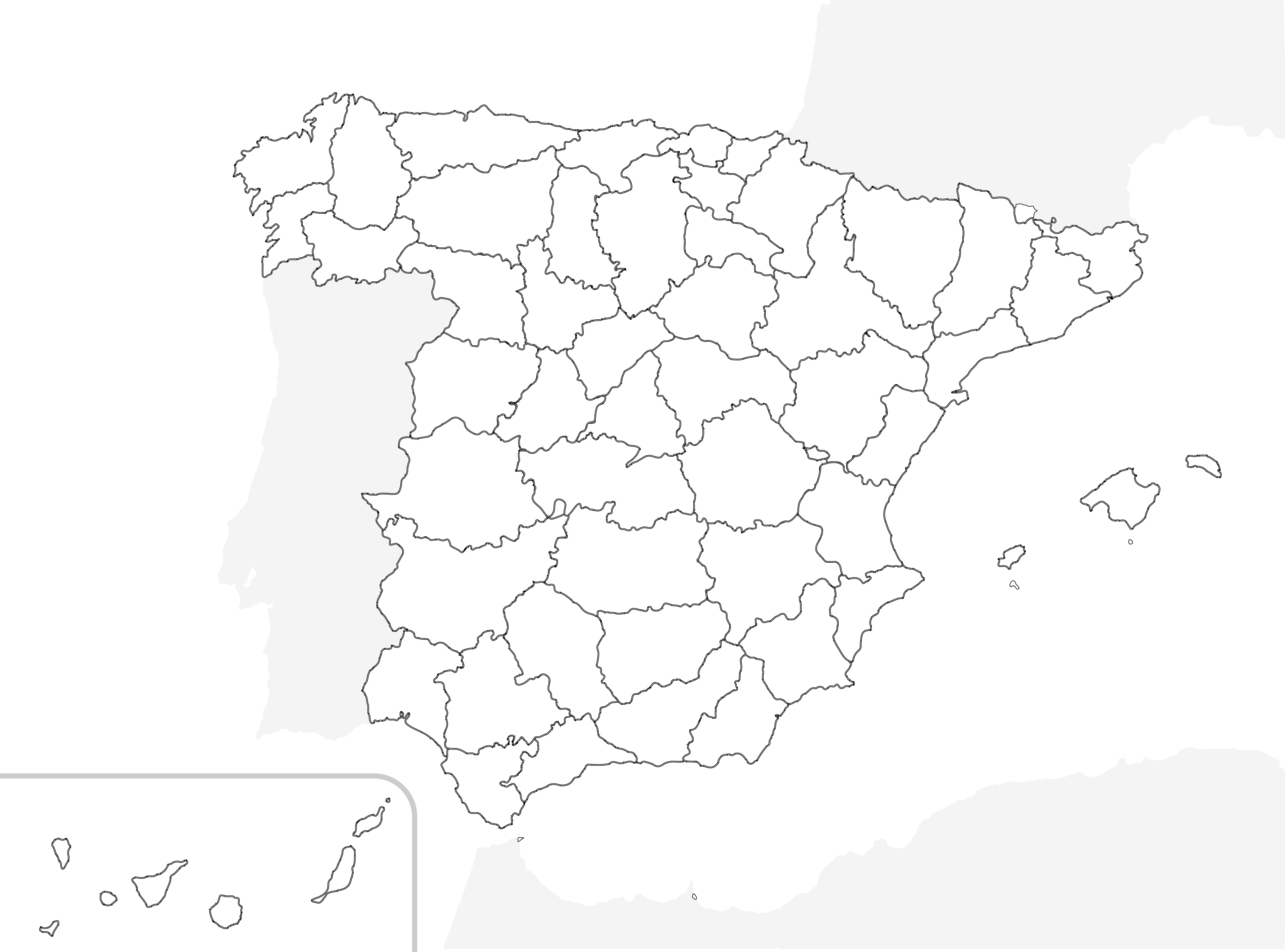 Interactive map of Spain. Select a region to learn about its territorial history.