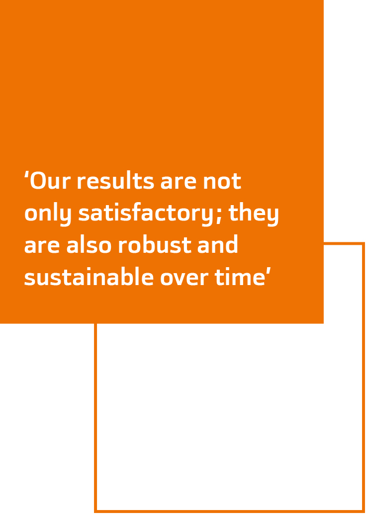 Our results are not only satisfactory; they are also robust and sustainable over time