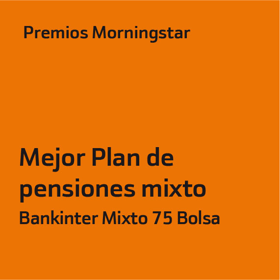Premios Morningstar Mejor Plan de pensiones mixto Bankinter Mixto 75 Bolsa