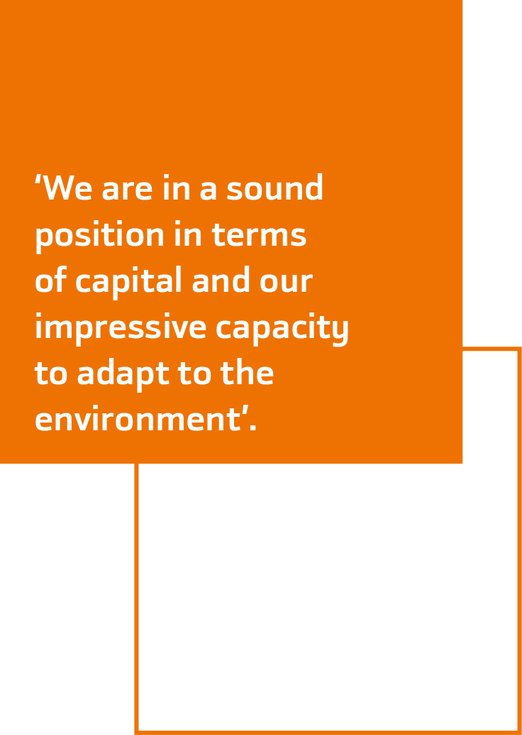 We are in a sound position in terms of capital and our impressive capacity to adapt to the environment